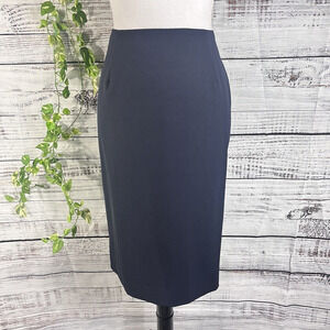 Bill Blass New York Skirt size 6 Navy Blue Pencil Straight Knee Career Suit Slim